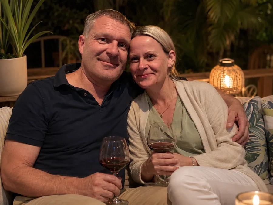 Mika and Malin enjoying a cosy evening together in Juba